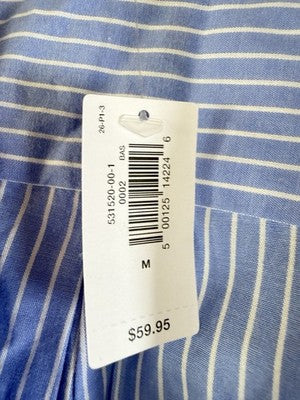Gap Body Pajamas Medium Women Cotton Poplin PJ Shirtdress Blue Nightgown New