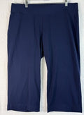 Lands End Starfish Crop Pants XL Petite Navy Blue Knit Pull On Stretch Womens