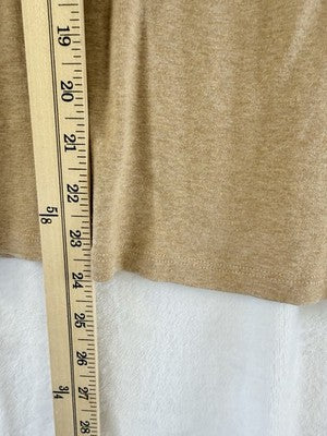 The Talbots Tee Large 3/4 Sleeve Tan Beige Womens Knit T Shirt Top 100% Cotton