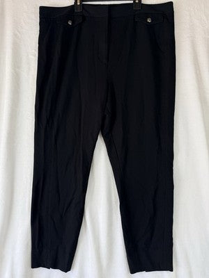 Talbots Dress Pants 18 Black Ponte Knit Stretch Plus Size Womens