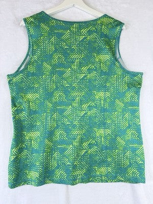 Made For Life Active Wear Top 1X Tank Green Plus Size Women