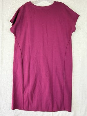 J Jill Wearever Dress Medium Petite Shift Short Sleeve Knit Womens MP New NWT