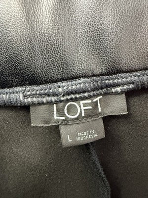 Loft Faux Leather Leggings Large Womens Black Pull On