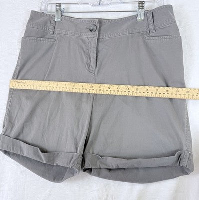 J Jill Shorts 10 Stretch Gray Chino Roll Cuff