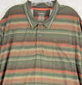 LL Bean SunSmart Polo Shirt XXXL Tall 3XL 3XLT Mens Green Short Sleeve Striped