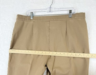 Susan Graver Smart Ponte Pants XL Petite Tan Beige Pull On Knit Slim Leg Womens