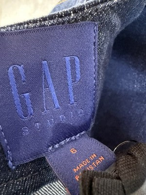 Gap Studio Denim Dress 6 Women Seamed Midi Dark Blue Women GapStudio New