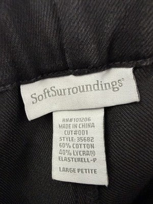 Soft Surroundings Large Petite Capris Black Triple Jeans Womens Pull On New NWT