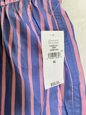 Gap Easy Wide Leg Pants XL Womens Organic Cotton Poplin Pull On Blue Stripe New