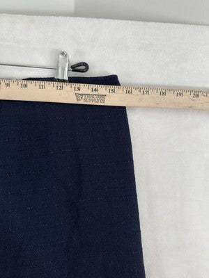 Talbots Skirt 4 Petite Short A-Line Navy Blue Sequins Textured Cotton Stretch 4P