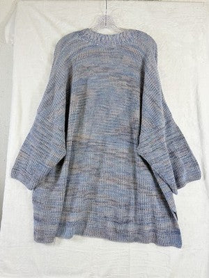J Jill 4X Sweater Space Dye Marled V Neck 3/4 Sleeve Tunic Top Plus Size New NWT