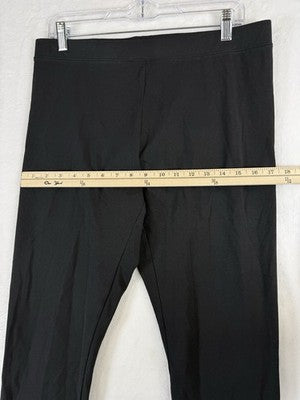 LL Bean Perfect Fit Pants Large Womens Black Knit Pull On