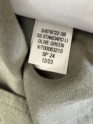 Gap Mens Linen Blend Shirt Large Short Sleeve Green Vacay Button Up Down New NWT