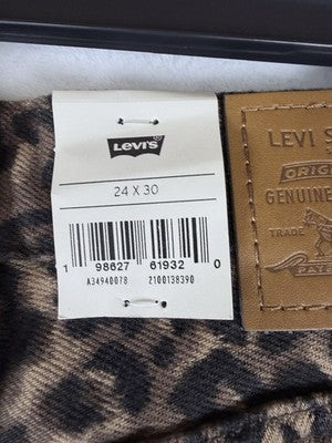 Levis Baggy Dad Jeans 24 Womens Leopard Print 24x30 Mid Rise Denim New NWT