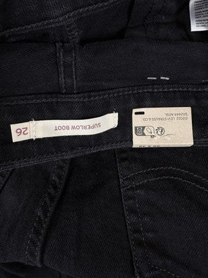 Levis Superlow Bootcut Jeans 26 Women 26x32 Black Levi’s Boot Cut New NWT
