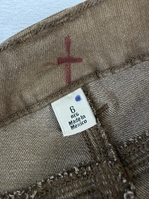 LL Bean Jeans 6 Womens Slim Leg Classic Mid Rise Bean Flex Brown Sample