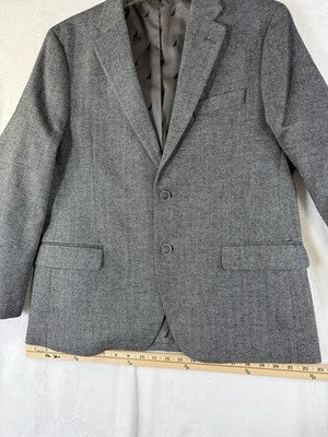 Nautica Jacket Men 42S Blazer Gray Herringbone Modern Fit Sport Coat 42 Short