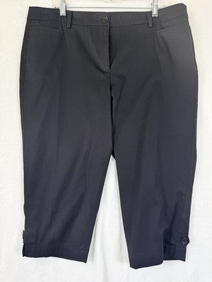 Talbots Perfect Skimmer Pants 16 Petite Black 16P Womens Capris Cotton Stretch