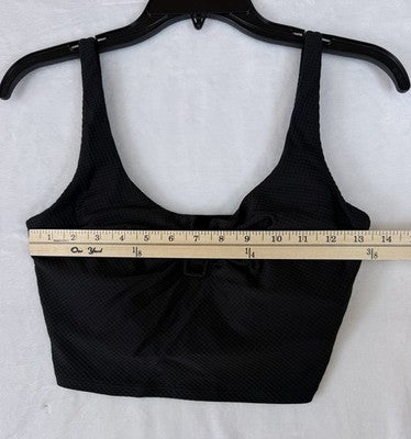 Calia Swim Top Medium Black Bikini Longline U Bar Womens