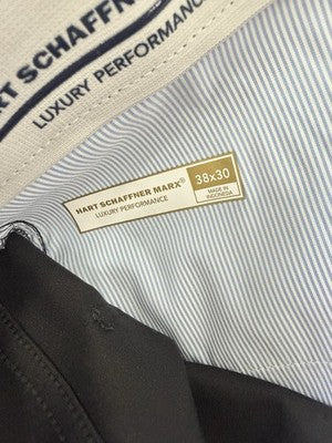 Hart Schaffner Marx Luxury Performance Pants 38x30 Black Golf Mens New NWT