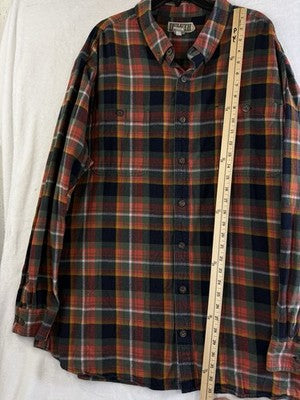 Duluth Trading Flannel Shirt Mens 2XL Tall 2XLT Long Sleeve Button Up Down Red