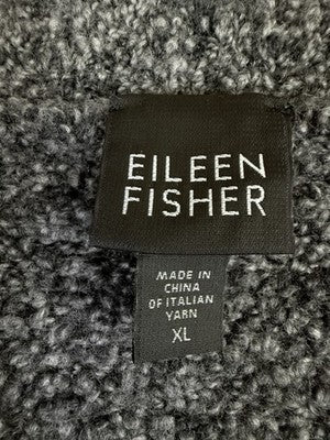 Eileen Fisher XL Sweater Jacket Full Zip Cardigan Wool Cashmere Gray Women