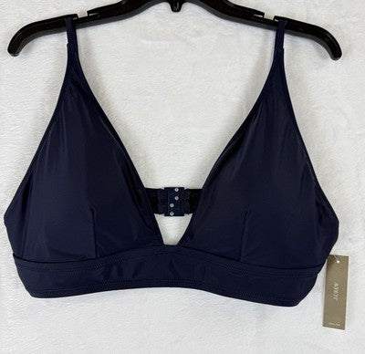 J Crew Bikini Top XXL Womens Navy Blue Triangle Plunge Swim Swimsuit New NWT