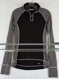 Akini Sweater Medium Womens 100% Merino Wool 1/4 Zip Brown Top