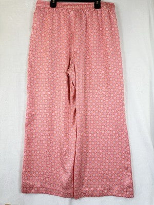 J Crew Pajama Pants Medium Satin Pink Print Womens