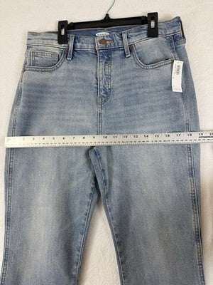 Old Navy Jeans 8 Crop Flare Blue Raw Hem Womens New
