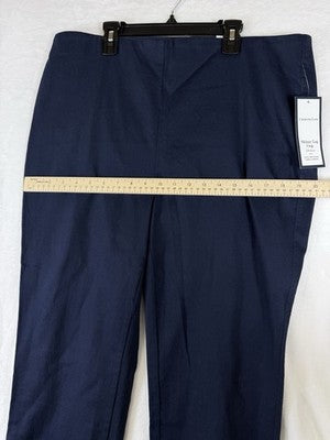 Charter Club Crop Pants 16 Blue Pull On Chelsea Skinny Leg Twill Womens New NWT