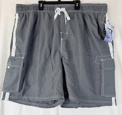 Kanu Surf Swim Trunks 3XL Mens Gray Board Shorts Swimsuit New NWT