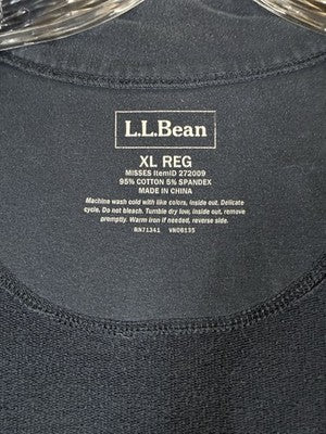 LL Bean Cozy Sweatshirt XL Navy Blue Full Zip Jacket Mock Neck Womens