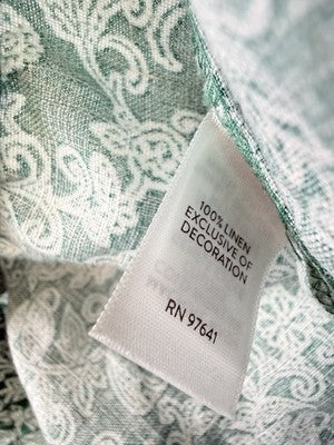 J Jill Love Linen Shorts Green Floral Pull On Womens