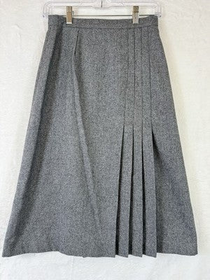 Vintage 80s Womens Blazer Skirt Suit Set 8 10 Gray Wool Dark Academia Whimsigoth