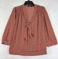 The Limited Top Medium Long Sleeve Red Print Blouse Pussy Bow Tie Womens