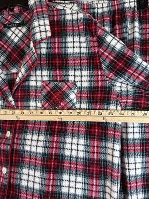 Lauren Ralph Lauren XL Pajamas Fleece Red Plaid Pajama Set Women