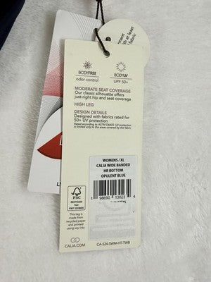 Calia Swim Bottom XL Blue High Rise Wide Band Womens Tankini Swimwear New NWT