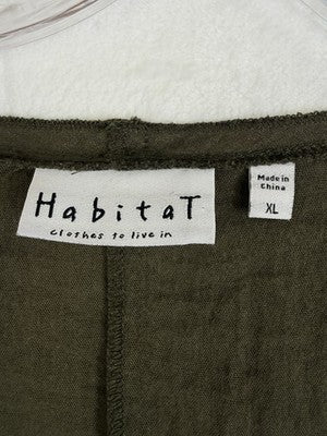 Habitat Clothes To Live In XL Top Green Artsy Art To Wear Lagenlook Womens