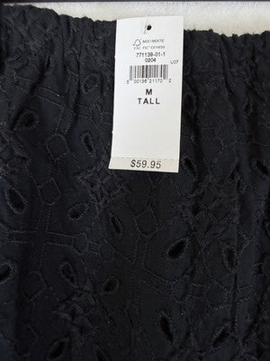Gap Shorts Women Medium Tall Black Eyelet Pull On Lined Easy 5” New NWT