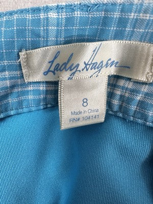Walter Hagen Golf Skort 8 Blue Plaid Skirt With Shorts Womens Tennis