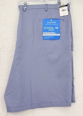 Haggar Cool 18 Pro Shorts 52 Blue Mens Big And Tall 10.5” New NWT