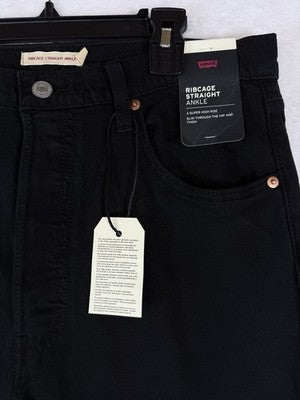 Levis Ribcage Straight Ankle Jeans 31 Womens 31x29 Black Levi’s New NWT