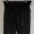 Spanx Leggings Large Black Faux Leather Womens Slimming Compression Shapewear
