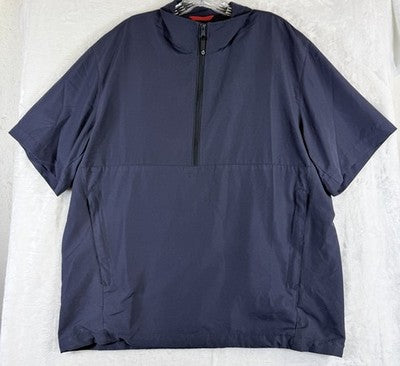Sunderland Of Scotland Golf Jacket Windbreaker Medium Short Sleeve Men Navy Blue