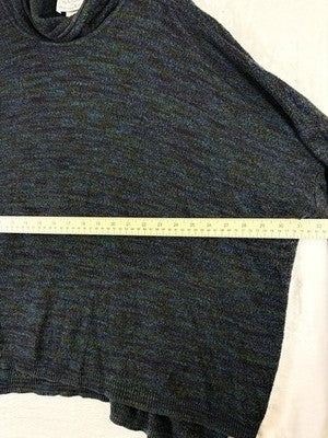 Stephanie Schuster Princess Knitwear Sweater 1X Blue Lagenlook 90s Cowl Women