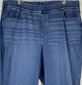 Lands End Starfish Jeans Large High Rise Knit Denim Blue Womens