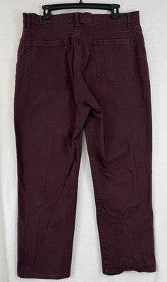 Gloria Vanderbilt Amanda Jeans 16 Average Missy Burgundy Red Womens