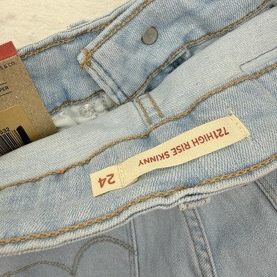 Levis 721 High Rise Skinny 24 24x30 00 Womens Light Blue High Rise New NWT