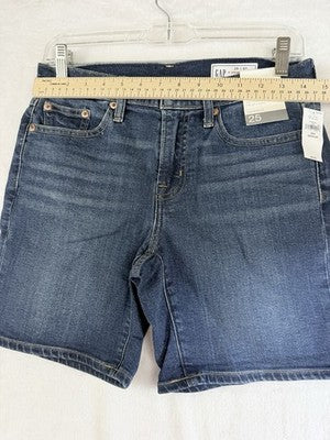 Gap 5" Mid Rise Denim Girlfriend Shorts 25 0 Women Blue Jean New NWT